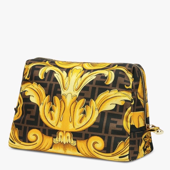 FENDACE “Fendi x Versace” Medium Nylon Toiletry Case or Beauty Pouch - Picture 3 of 6